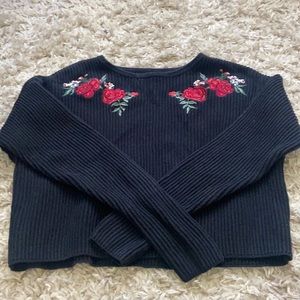 pacsun sweater with rose details